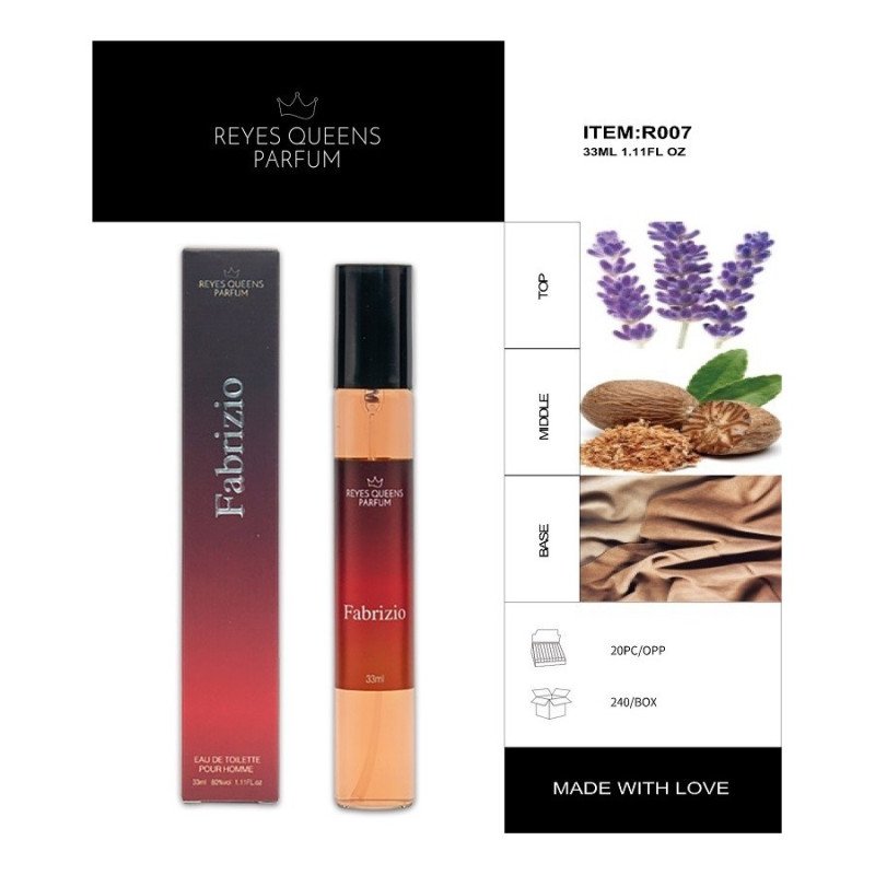 FABRIZIO POUR HOMME EAU DE TOILETTE 33ML. (1,39€ UNITÉ) PACK 20 ROIS REINES