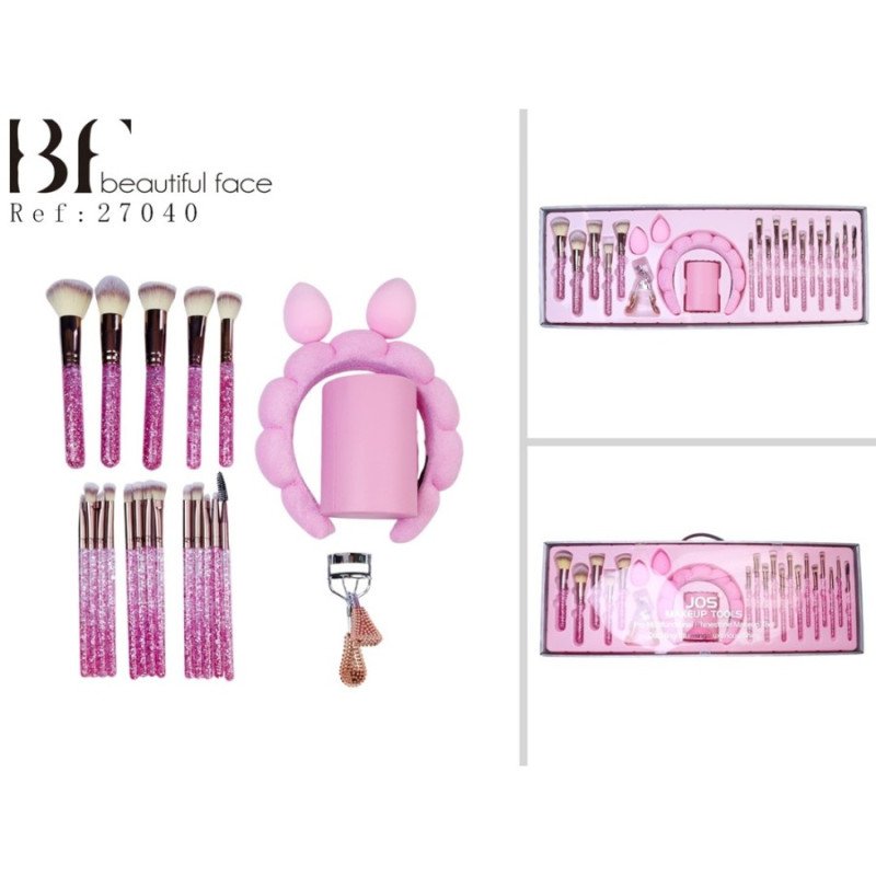 Set Maquillaje Rosa 19 Piezas Beautiful Face | Cosmex