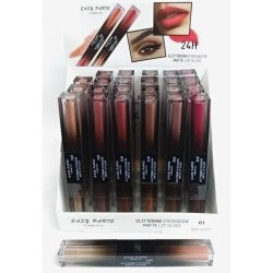 LIPGLOSS MATTE + SOMBRA DE OJOS GLITTERING(1.25€ UNIDAD) PACK 24 EASY PARIS